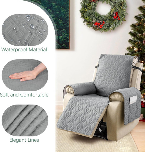 Grey waterproof armchair cover - grey,
