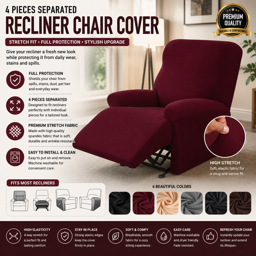 4pcs stretch recliner - recliner, chair