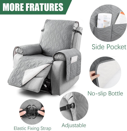 Grey waterproof armchair cover - grey,