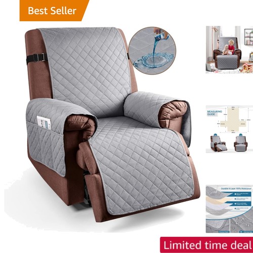 Grey waterproof armchair cover - armchair,